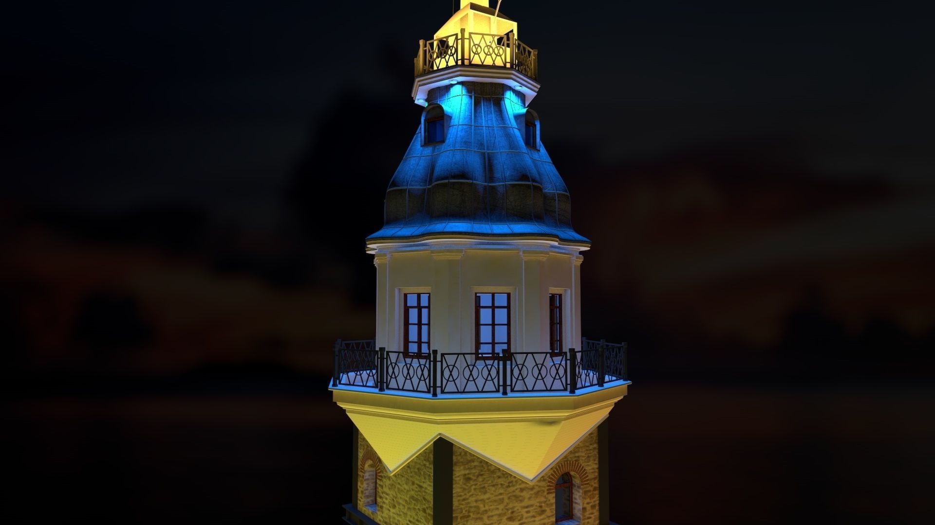 Maidens Tower  Istanbul  3D model_20