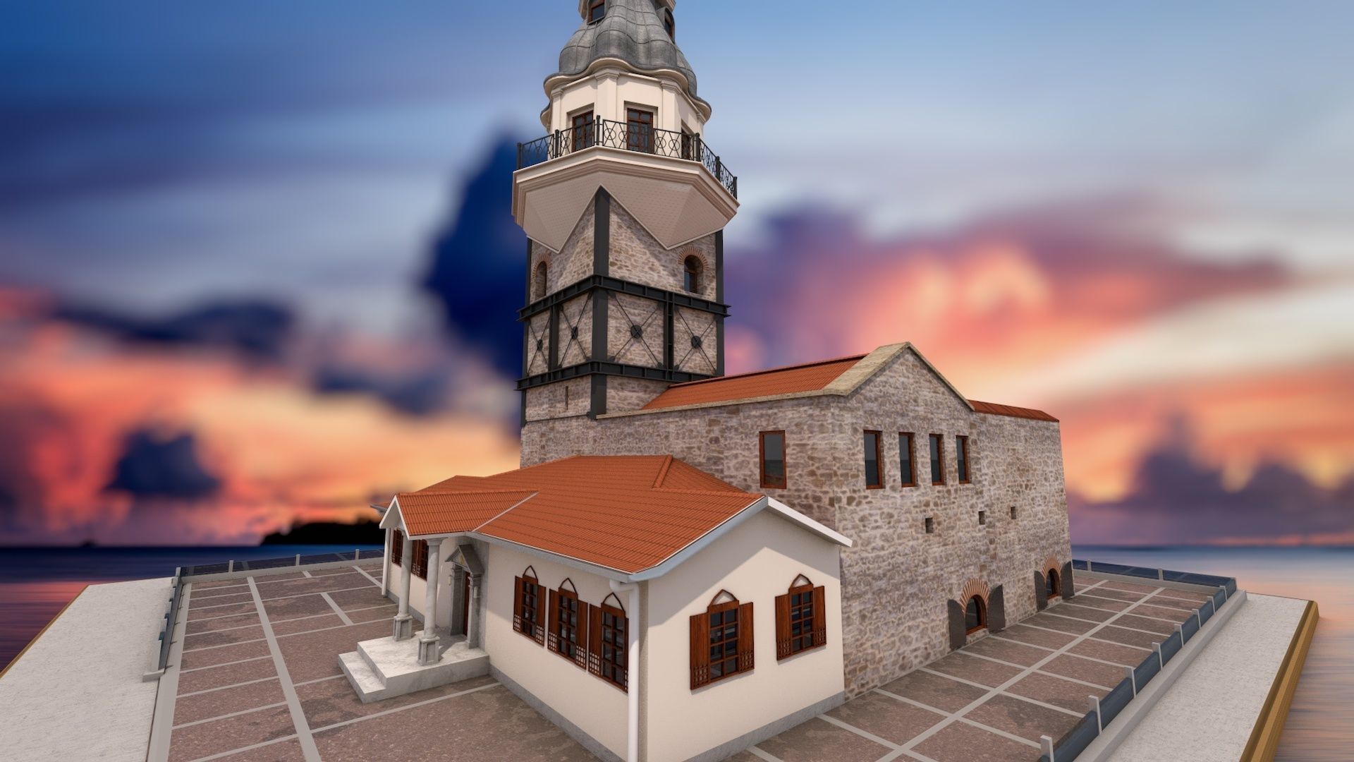 Maidens Tower  Istanbul  3D model_12