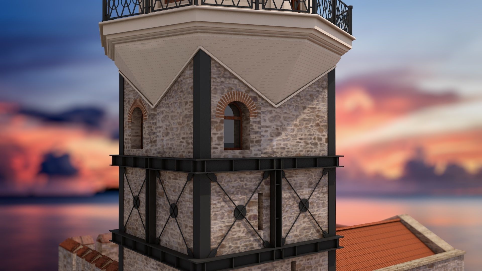 Maidens Tower  Istanbul  3D model_5
