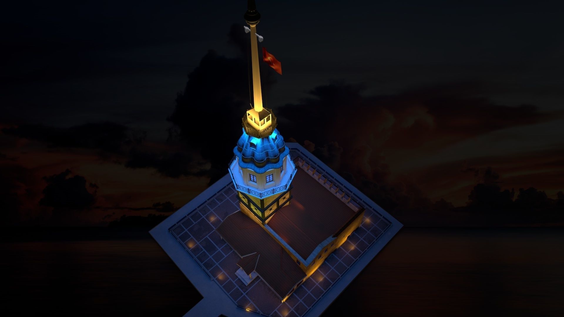 Maidens Tower  Istanbul  3D model_19