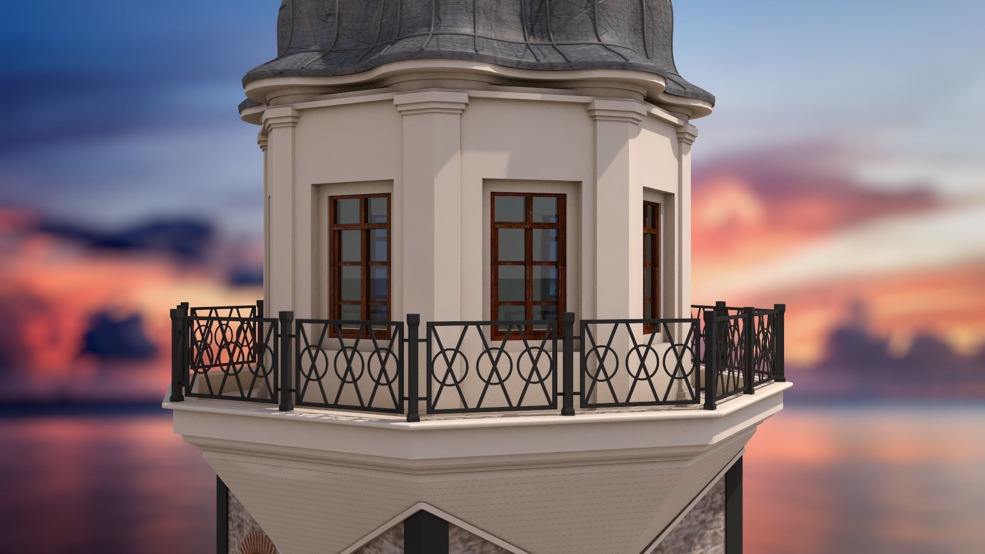 Maidens Tower  Istanbul  3D model_6