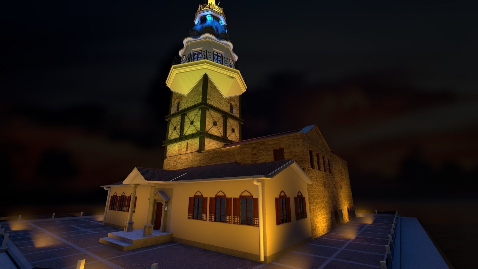 Maidens Tower  Istanbul  3D model_18