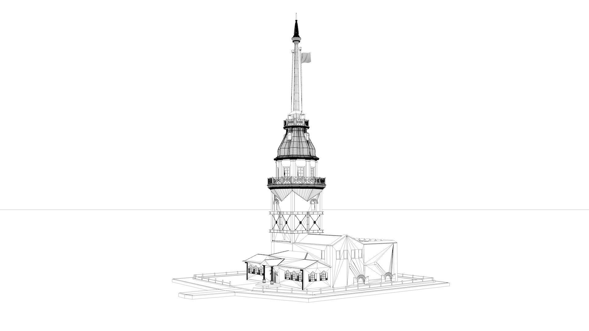 Maidens Tower  Istanbul  3D model_24