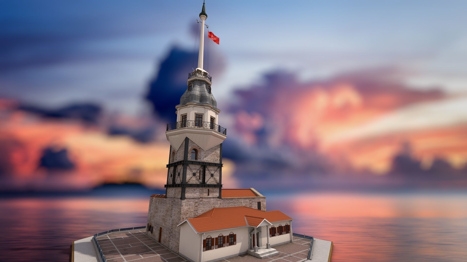 Maidens Tower  Istanbul  3D model_13