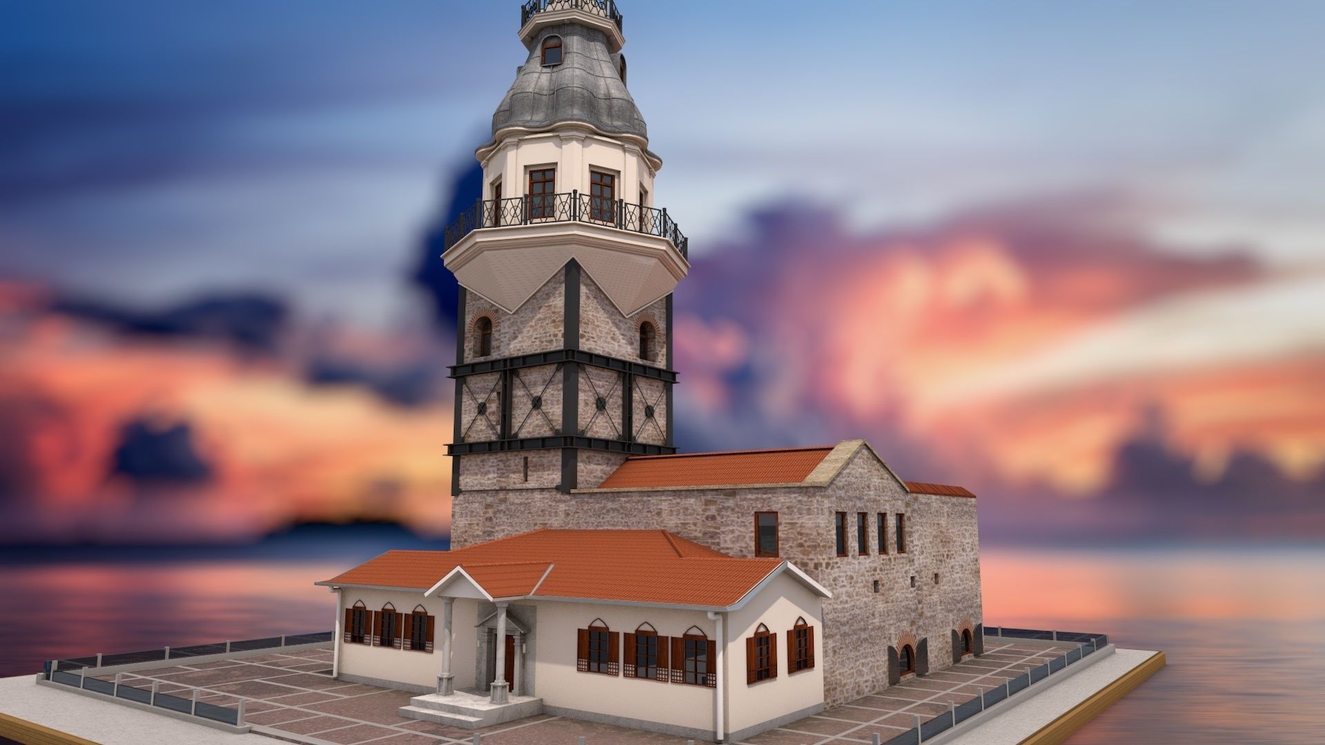 Maidens Tower  Istanbul  3D model_23