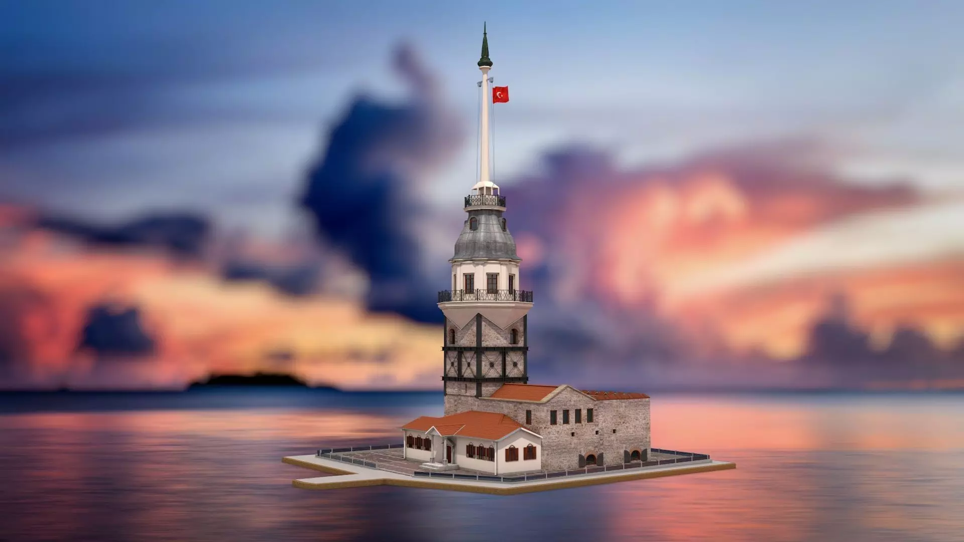 Maidens Tower  Istanbul  3D model_0