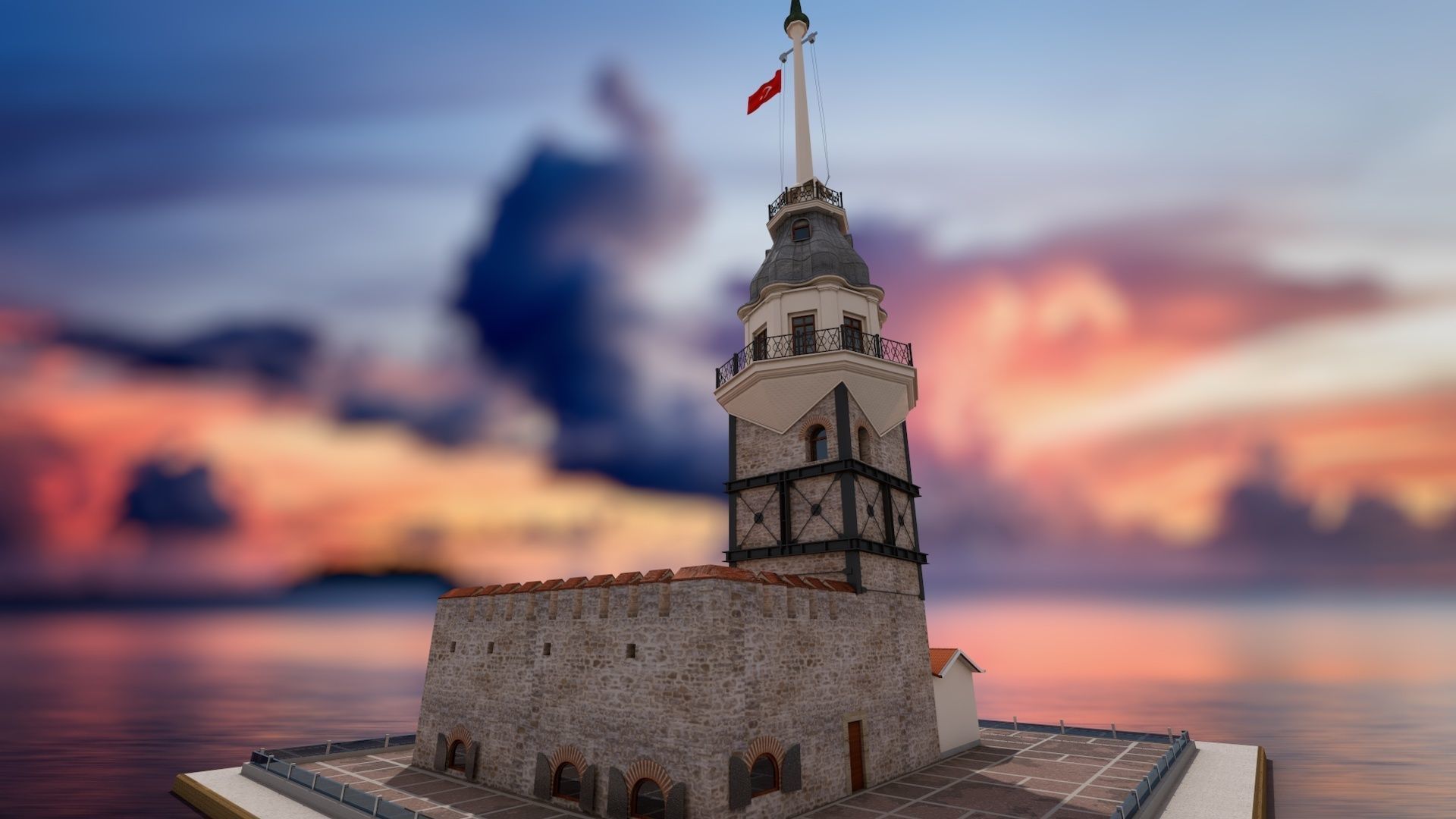 Maidens Tower  Istanbul  3D model_14