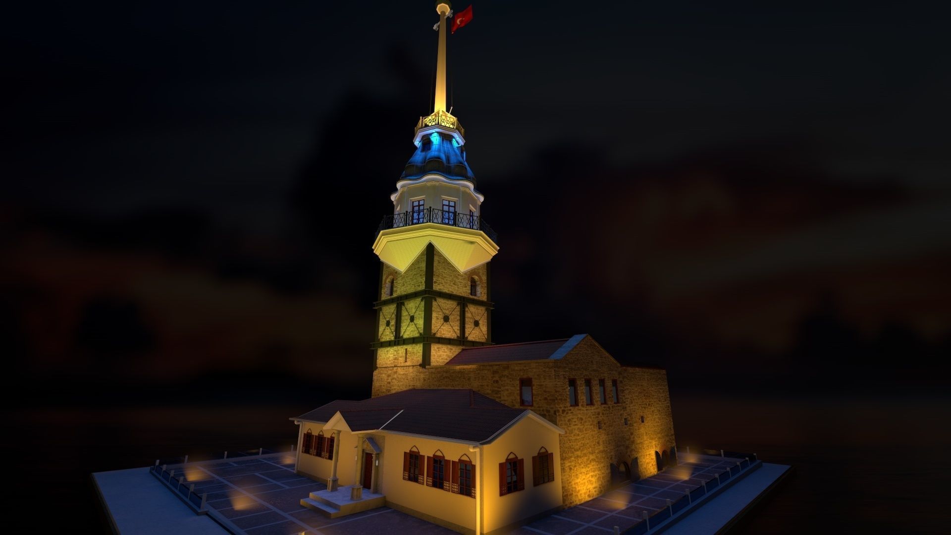 Maidens Tower  Istanbul  3D model_16