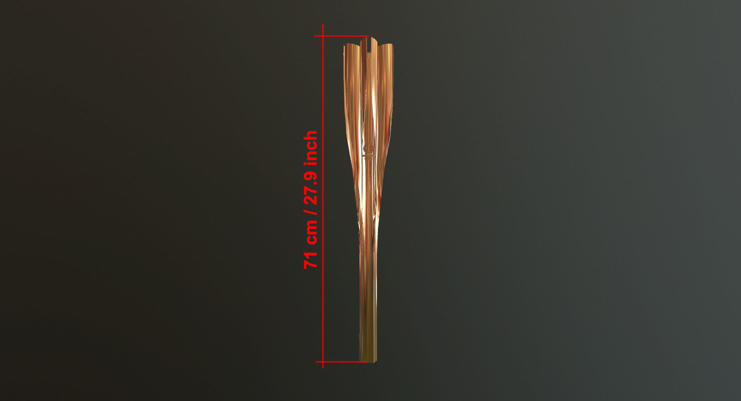 Tokyo 2020 Olympic Torch Low-poly 3D model_8