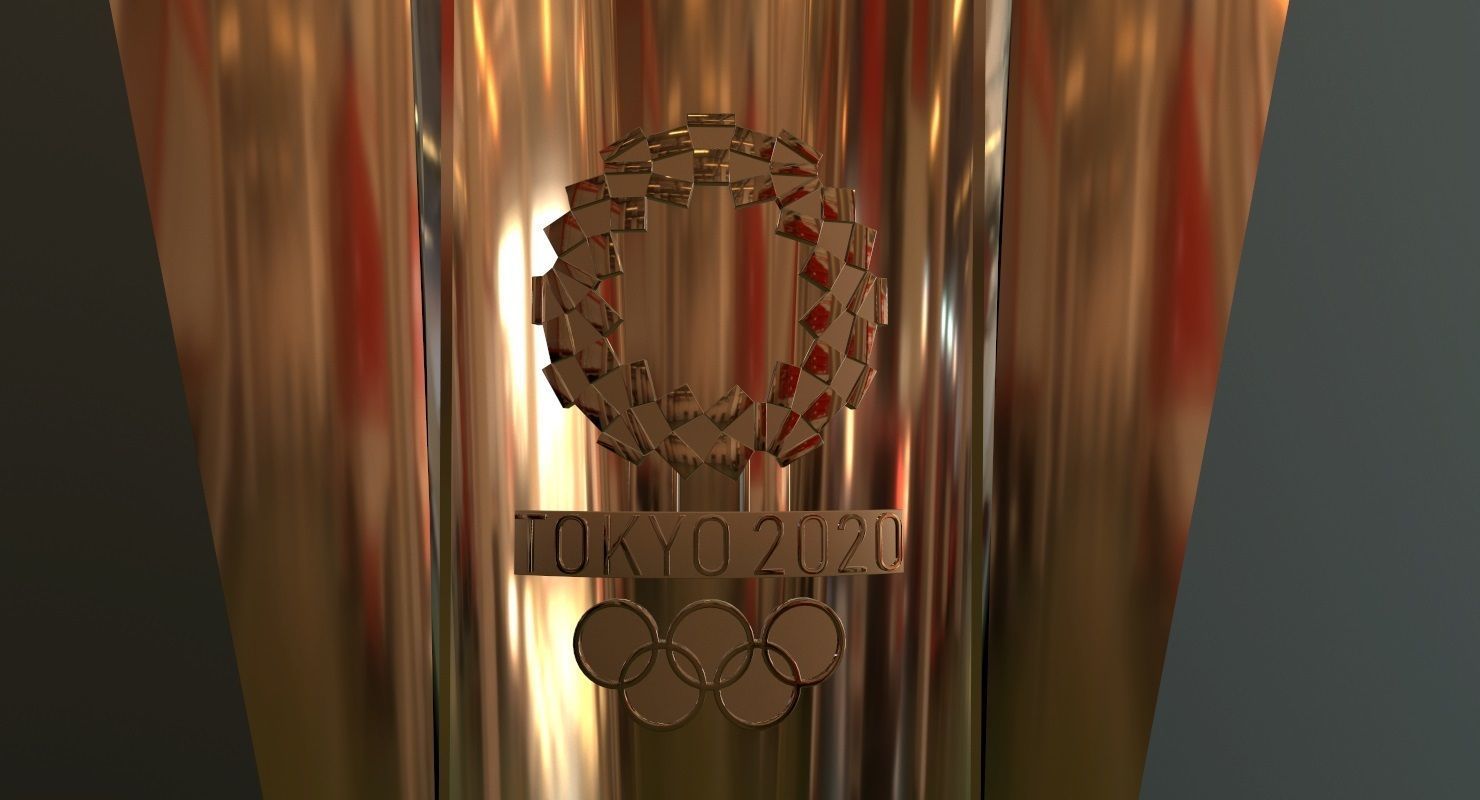 Tokyo 2020 Olympic Torch Low-poly 3D model_3