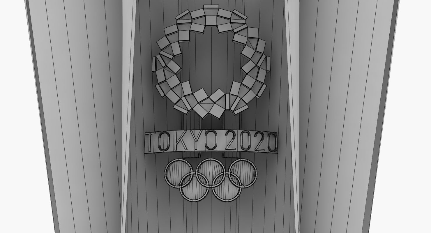 Tokyo 2020 Olympic Torch Low-poly 3D model_11
