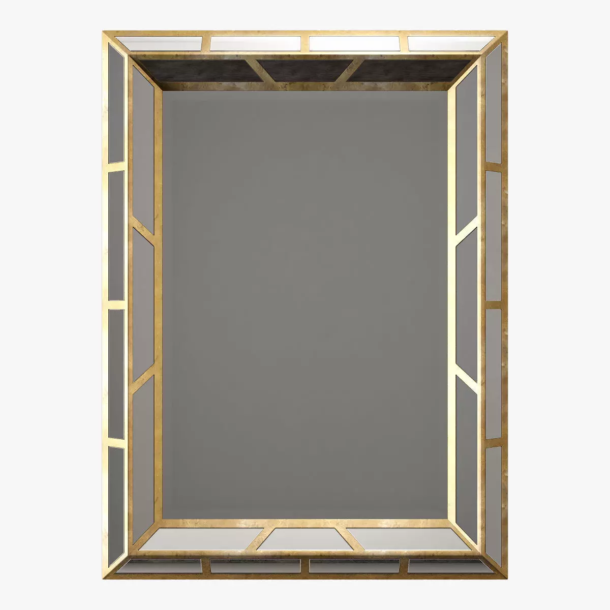 Paragon aged gold mirror 3D model_0
