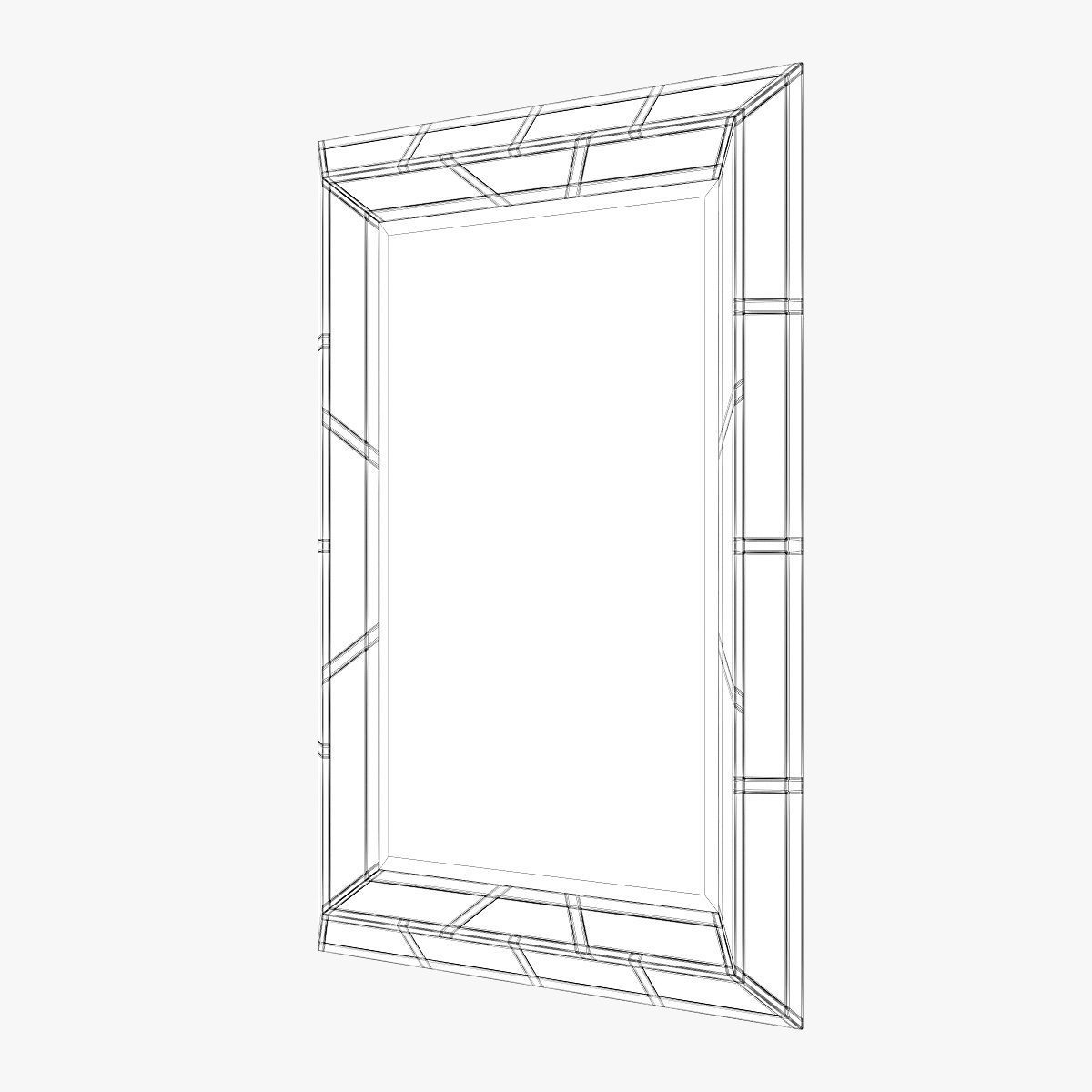 Paragon aged gold mirror 3D model_4