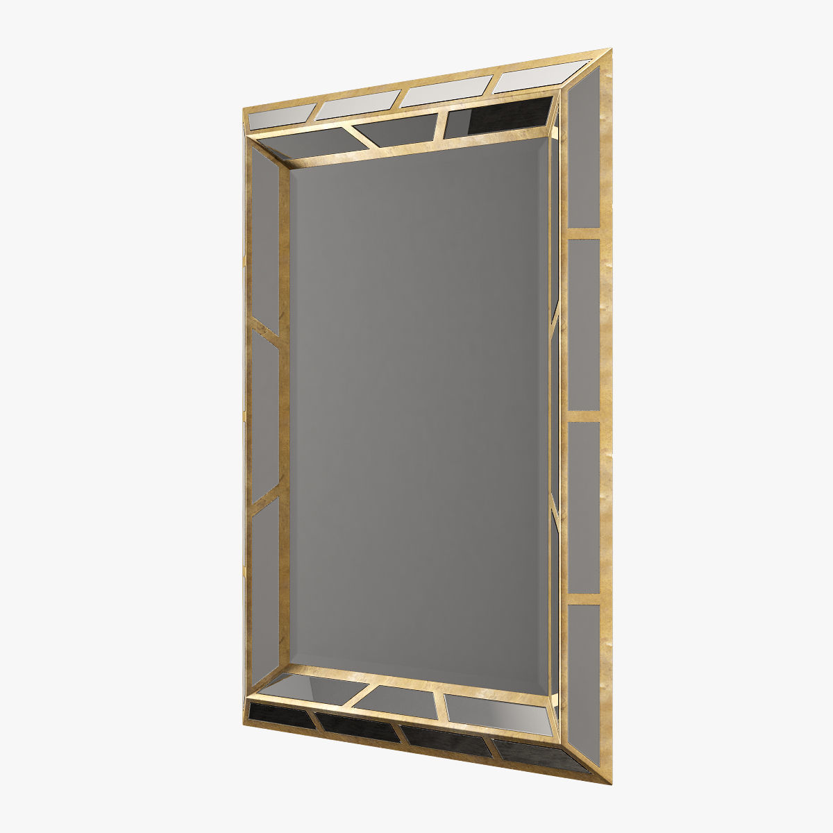 Paragon aged gold mirror 3D model_1