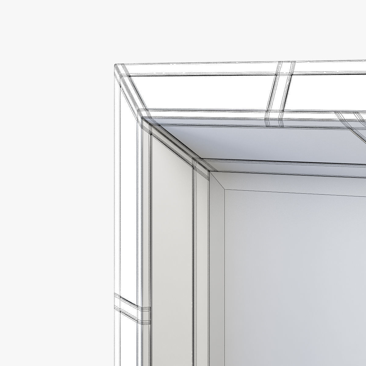 Paragon aged gold mirror 3D model_5