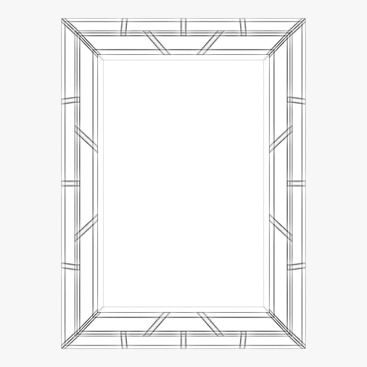 Paragon aged gold mirror 3D model_3