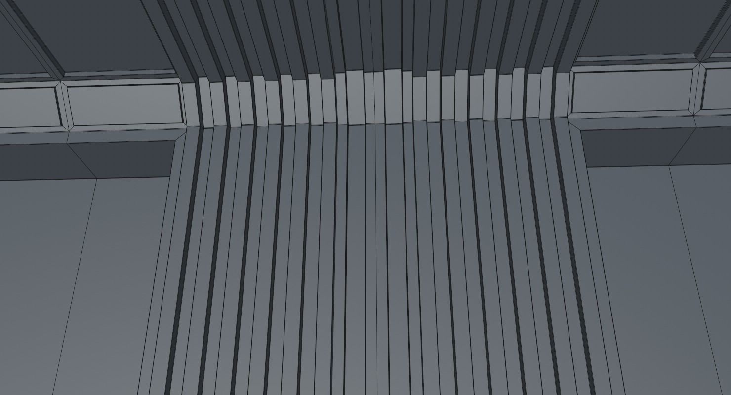 Corridor empty hallway in futuristic building 3D model_19