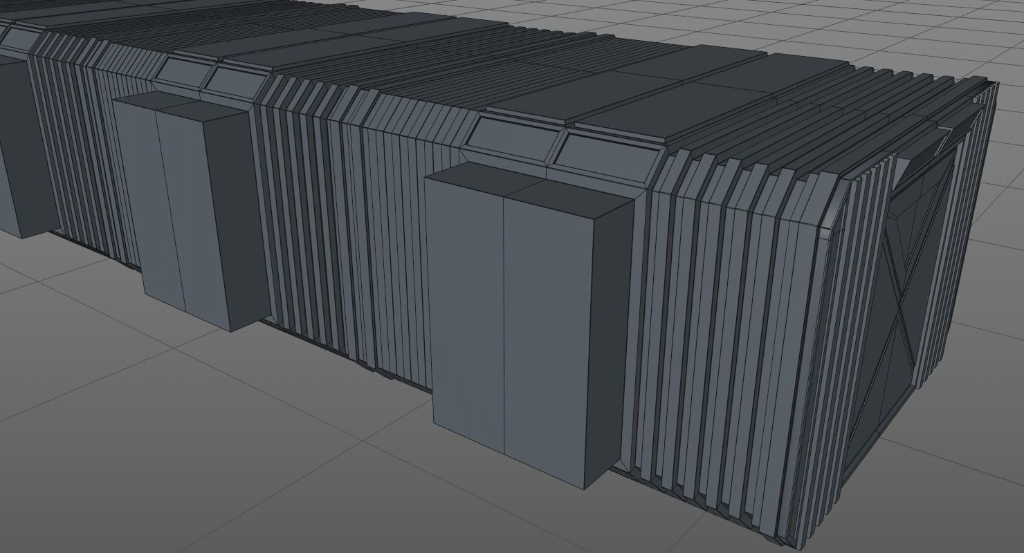 Corridor empty hallway in futuristic building 3D model_17