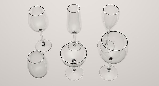 Wine Glasses 3D model 7