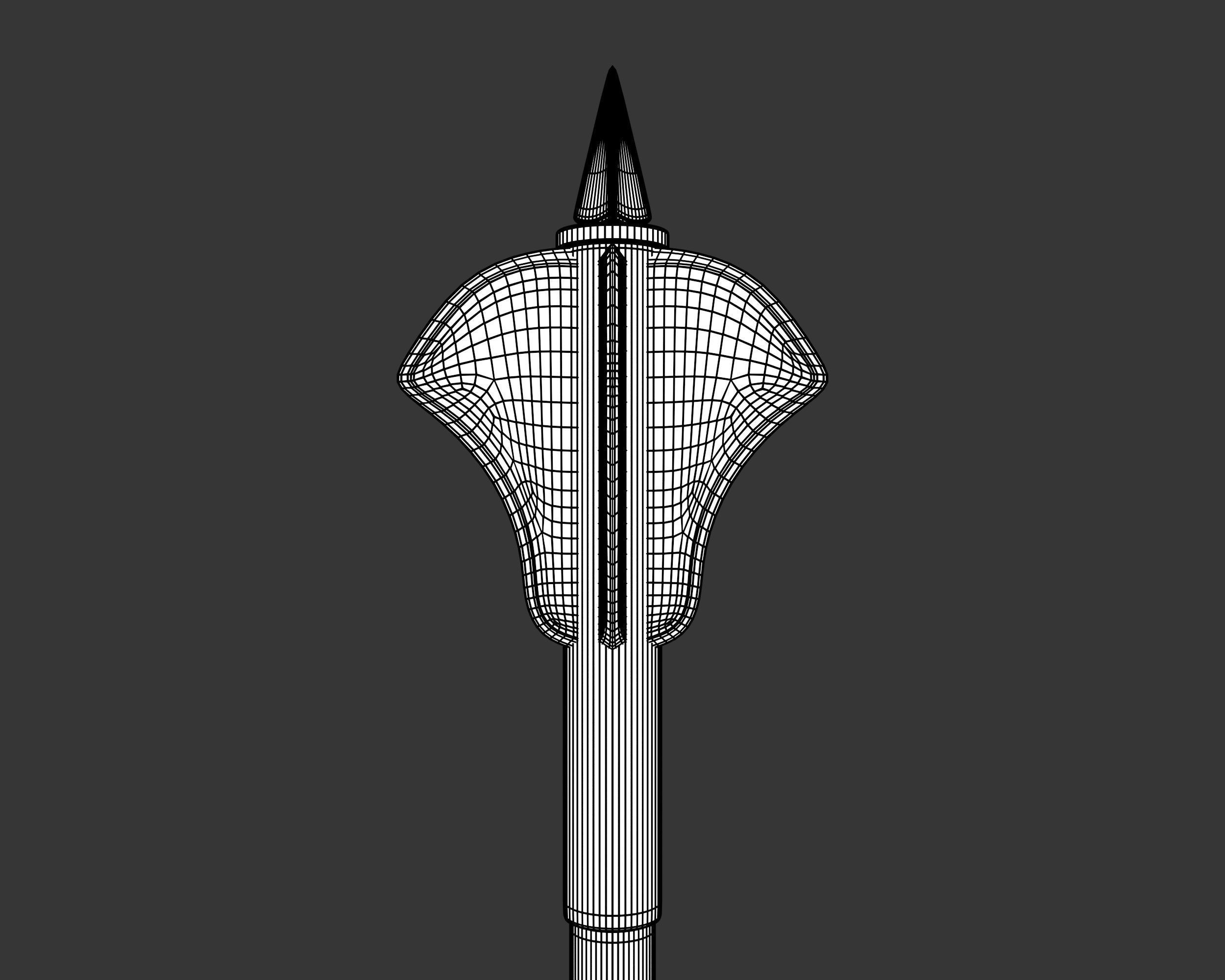 Medieval Elegant Weapon Mace Low-poly 3D model_8