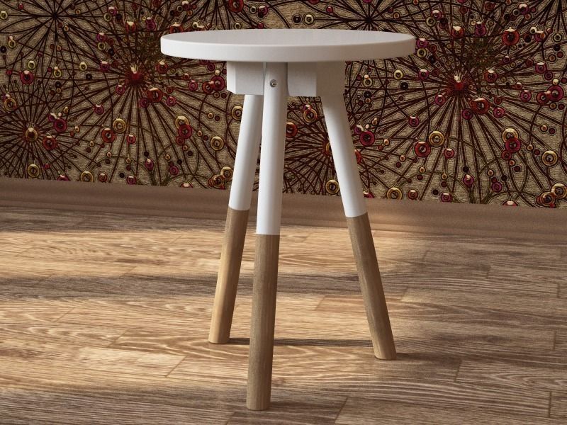 Tabouret side table with legs 3D model