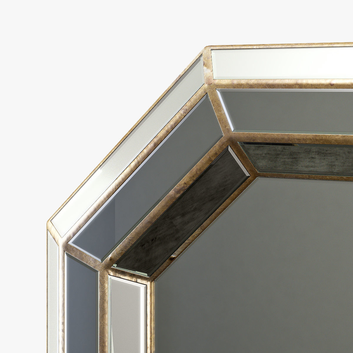 Surya gordon champagne wall mirror 3D model_2