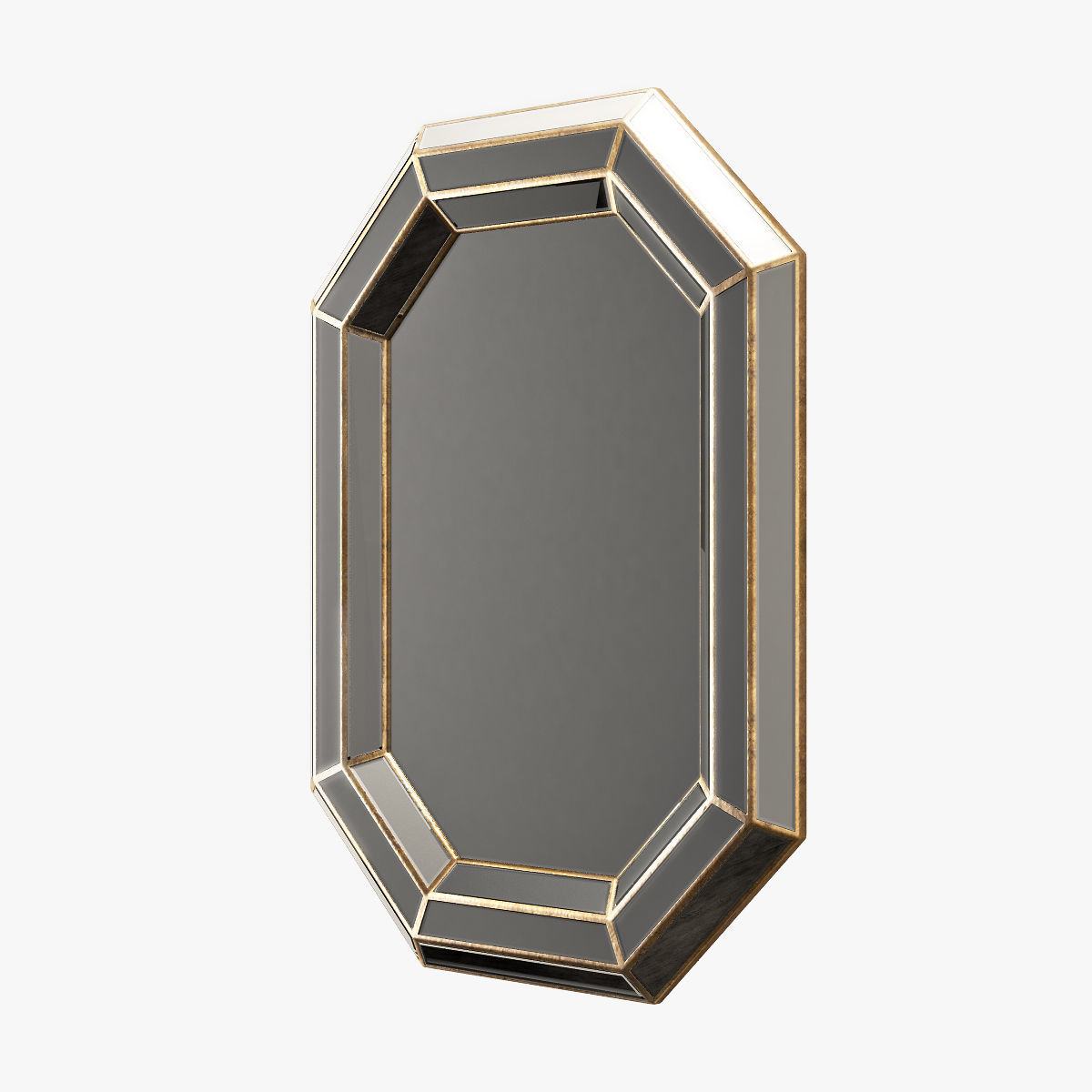 Surya gordon champagne wall mirror 3D model_1