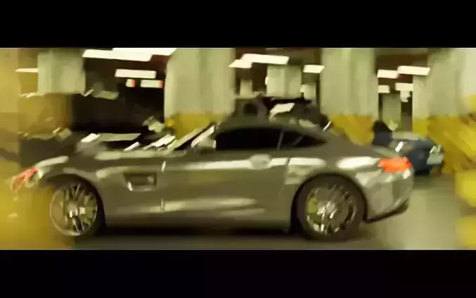 Underground Parking Basement Mall Car Drift Scene Blender