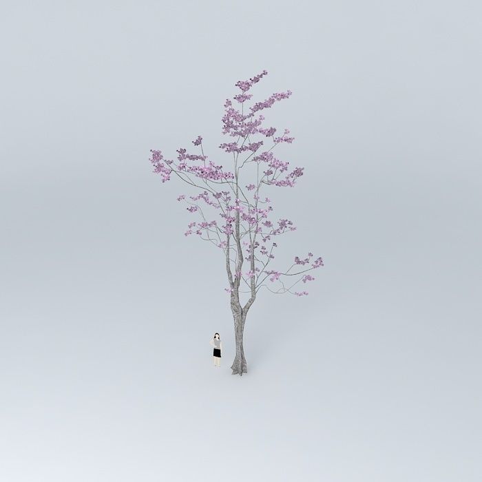 Oak Tree 3D Pink Pink Oak Tree 3D Free 3D model_1