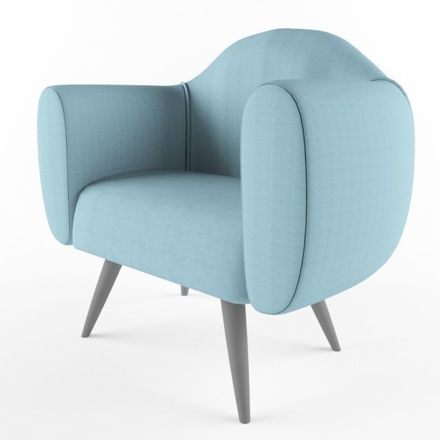 comfortable chair    Low-poly 3D model_1