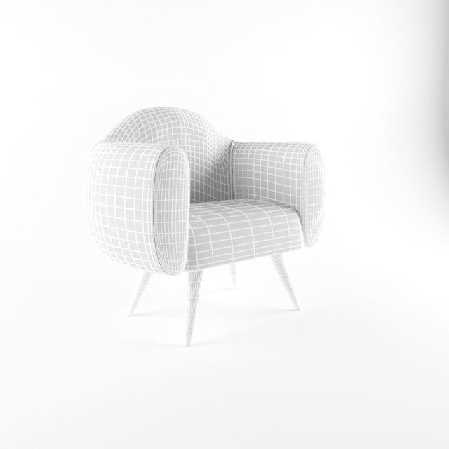 comfortable chair    Low-poly 3D model_5