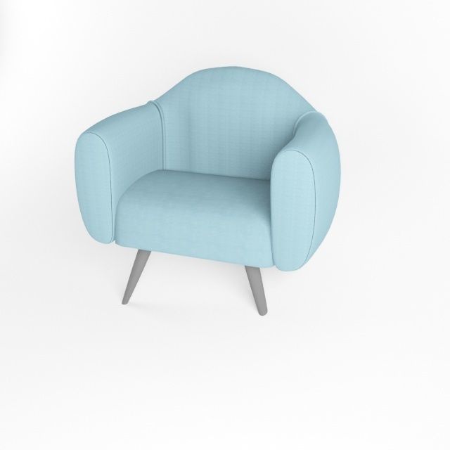 comfortable chair    Low-poly 3D model_3