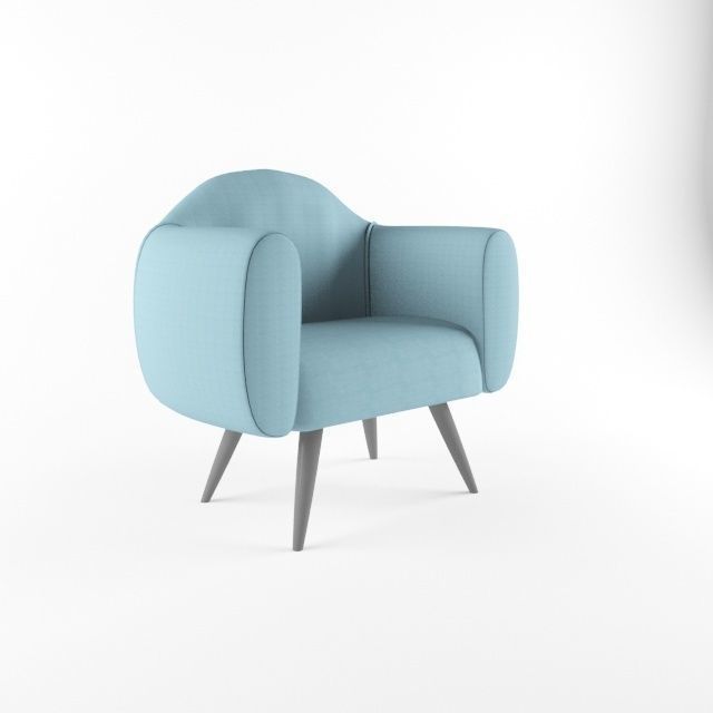 comfortable chair    Low-poly 3D model_2
