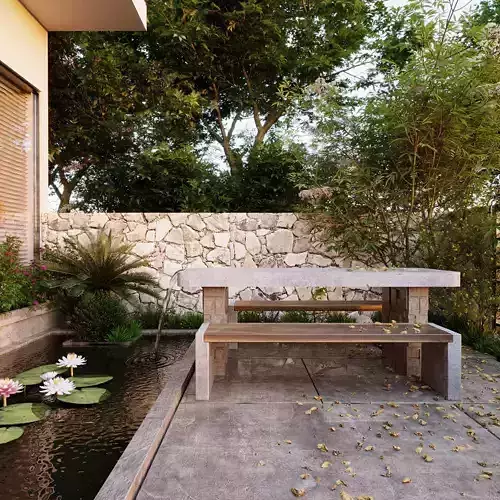 The Backyard Exterior Scene 3D model 3D model