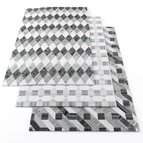Rugs-484 three rugs with geometric patterns
