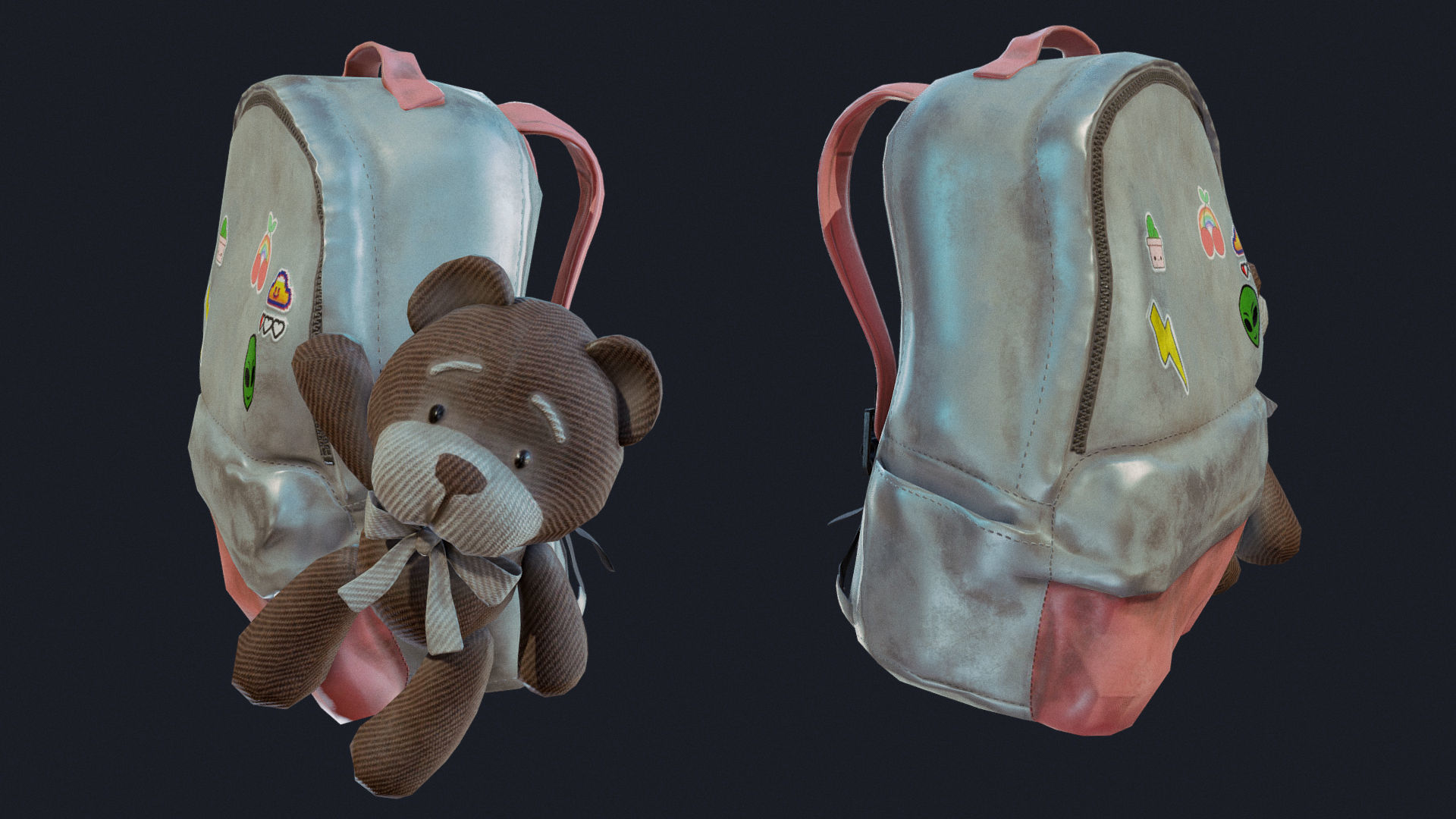 Baggy Bear Bag Low-poly 3D model_1