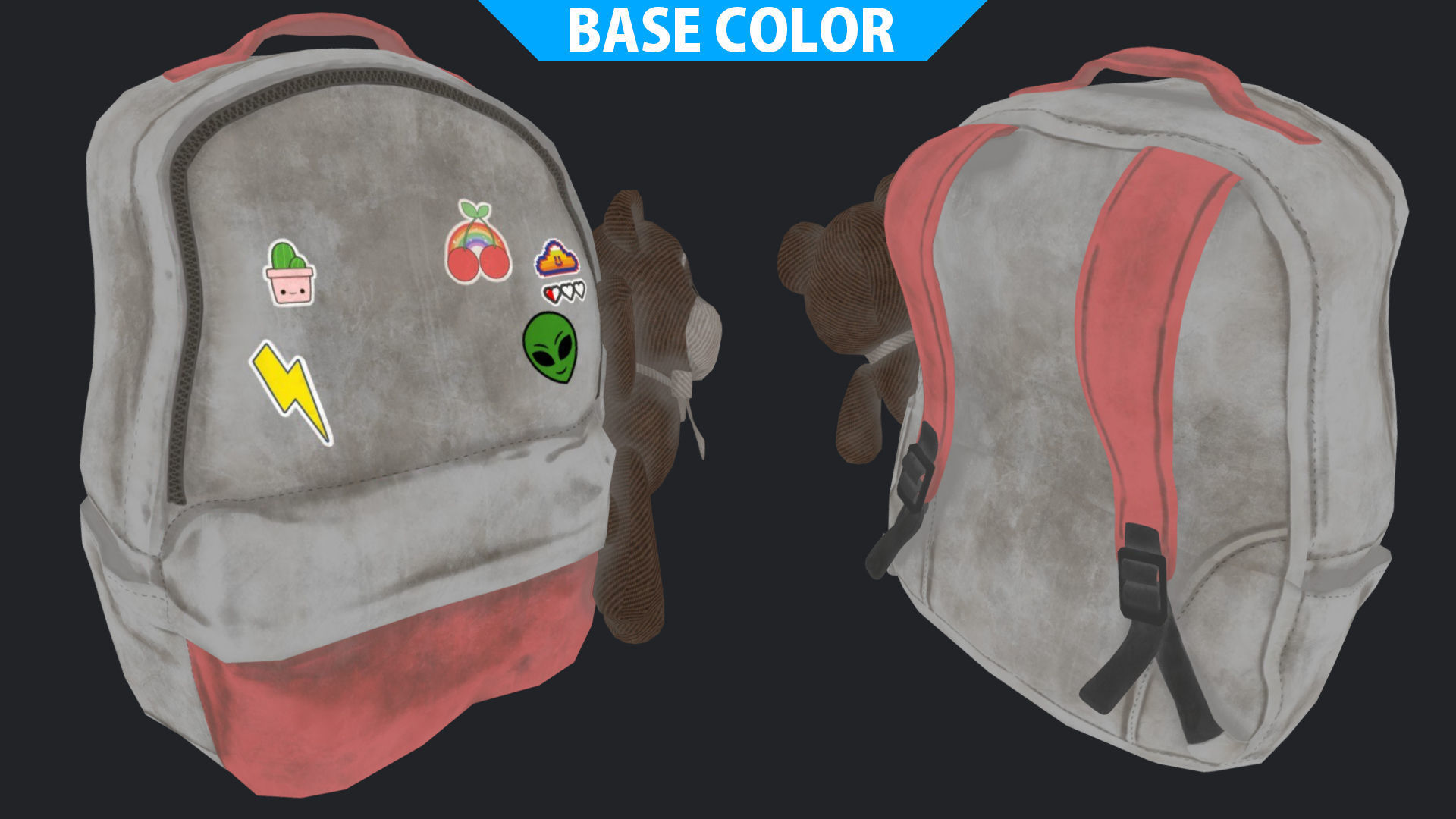 Baggy Bear Bag Low-poly 3D model_15