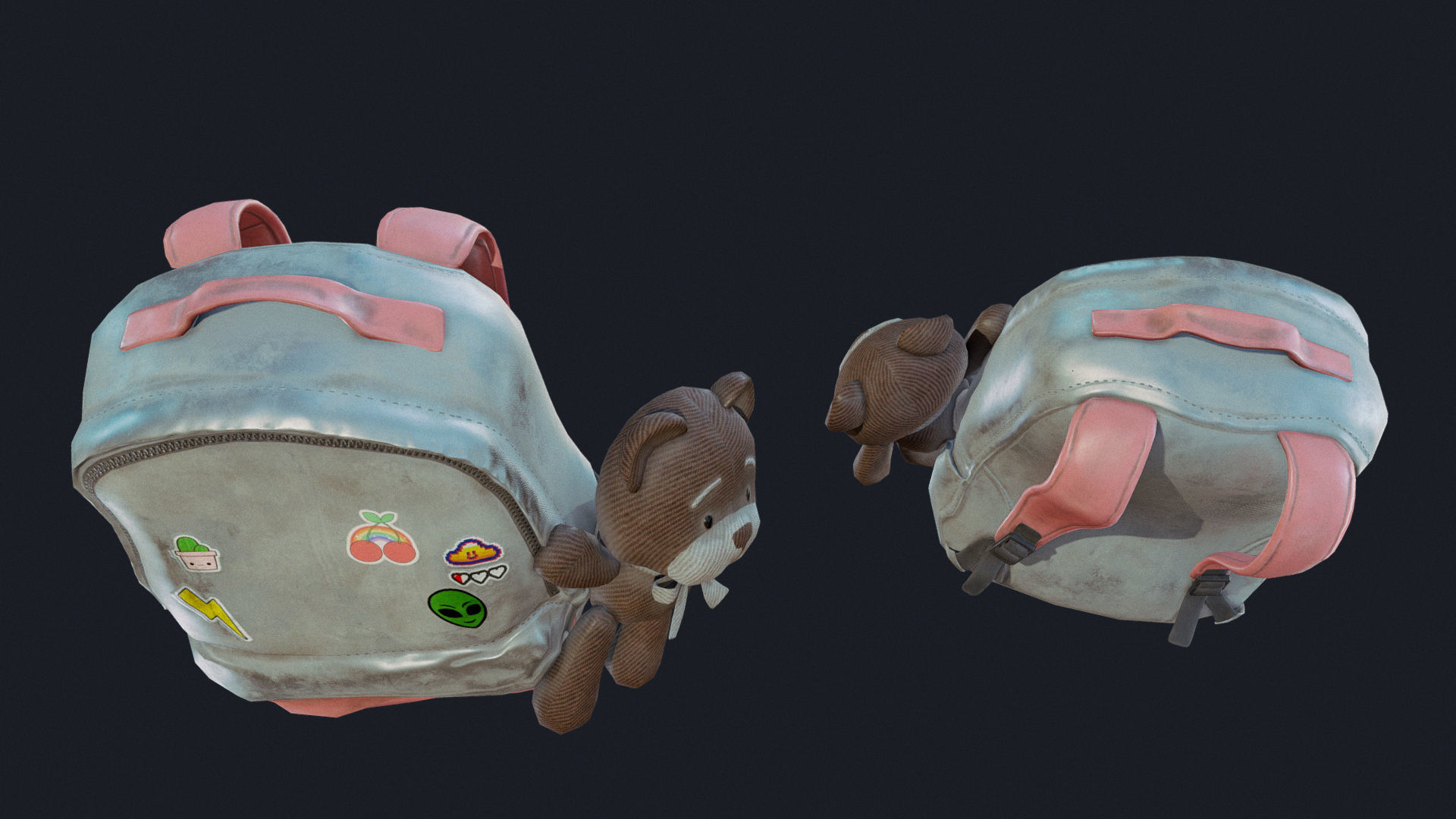 Baggy Bear Bag Low-poly 3D model_2