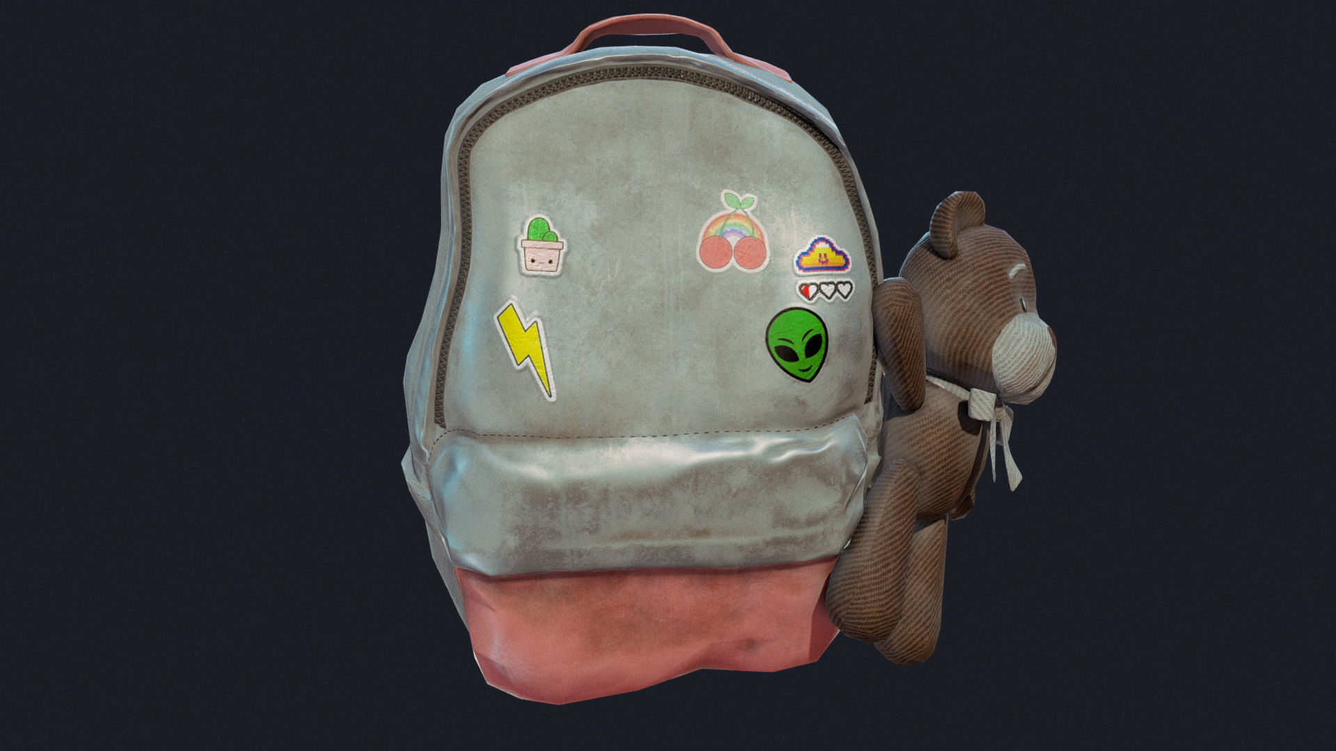 Baggy Bear Bag Low-poly 3D model_14