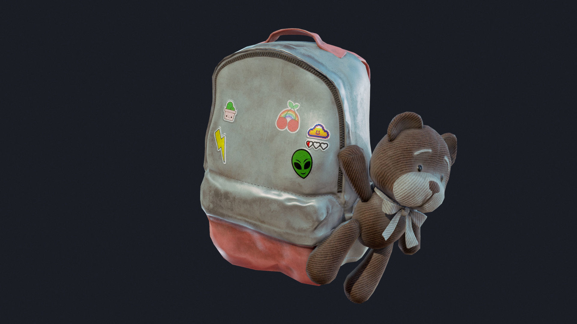 Baggy Bear Bag Low-poly 3D model_3