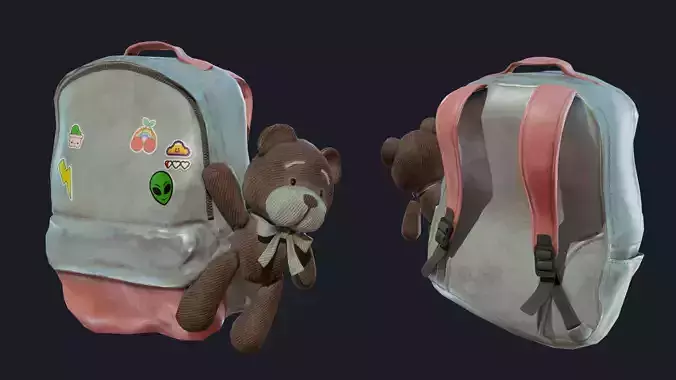 Baggy Bear Bag Low-poly 3D model
