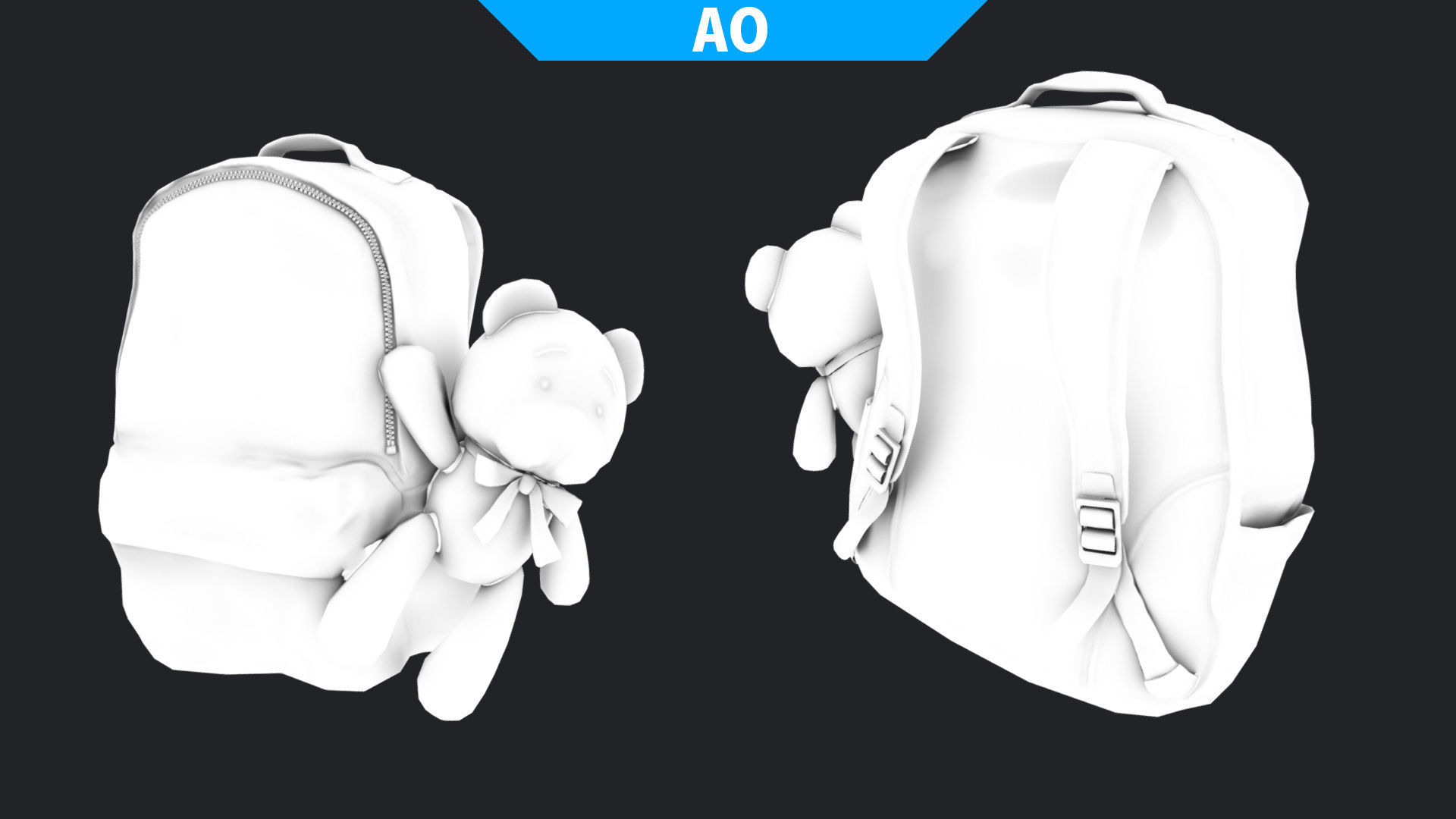 Baggy Bear Bag Low-poly 3D model_19