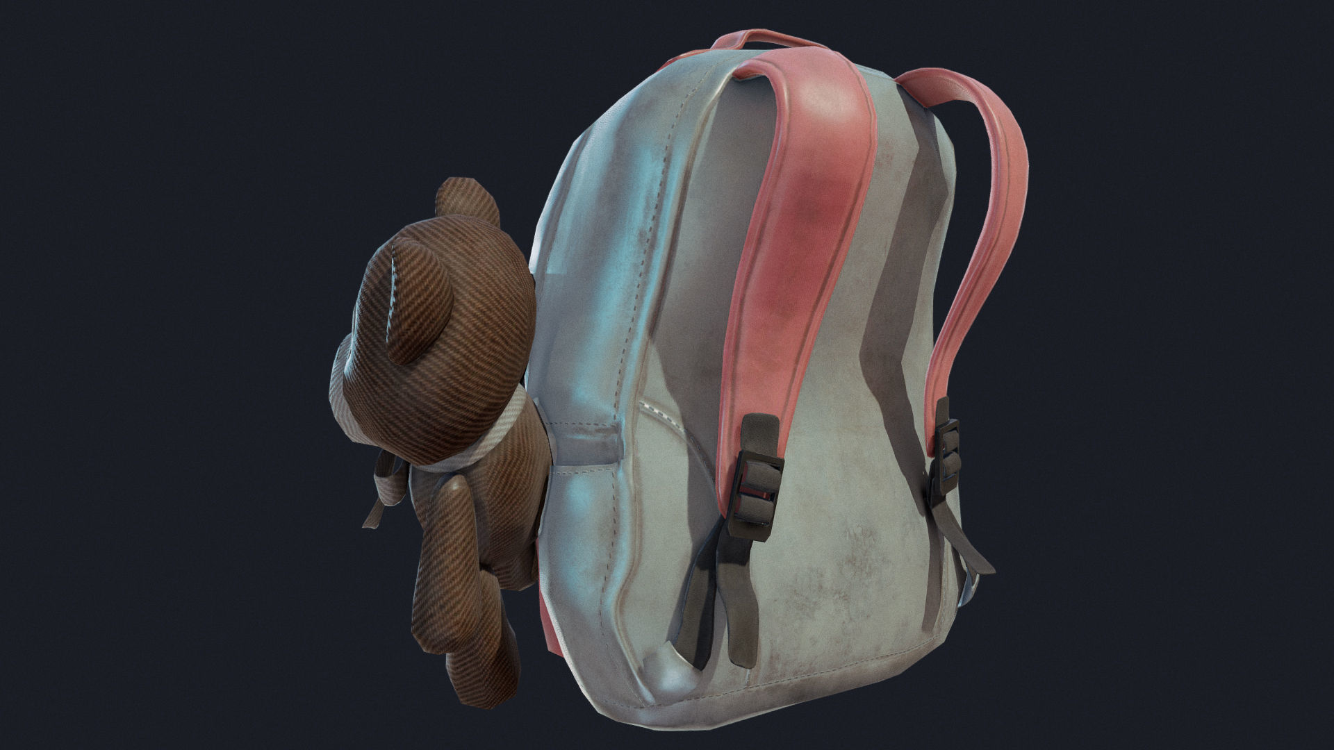 Baggy Bear Bag Low-poly 3D model_9