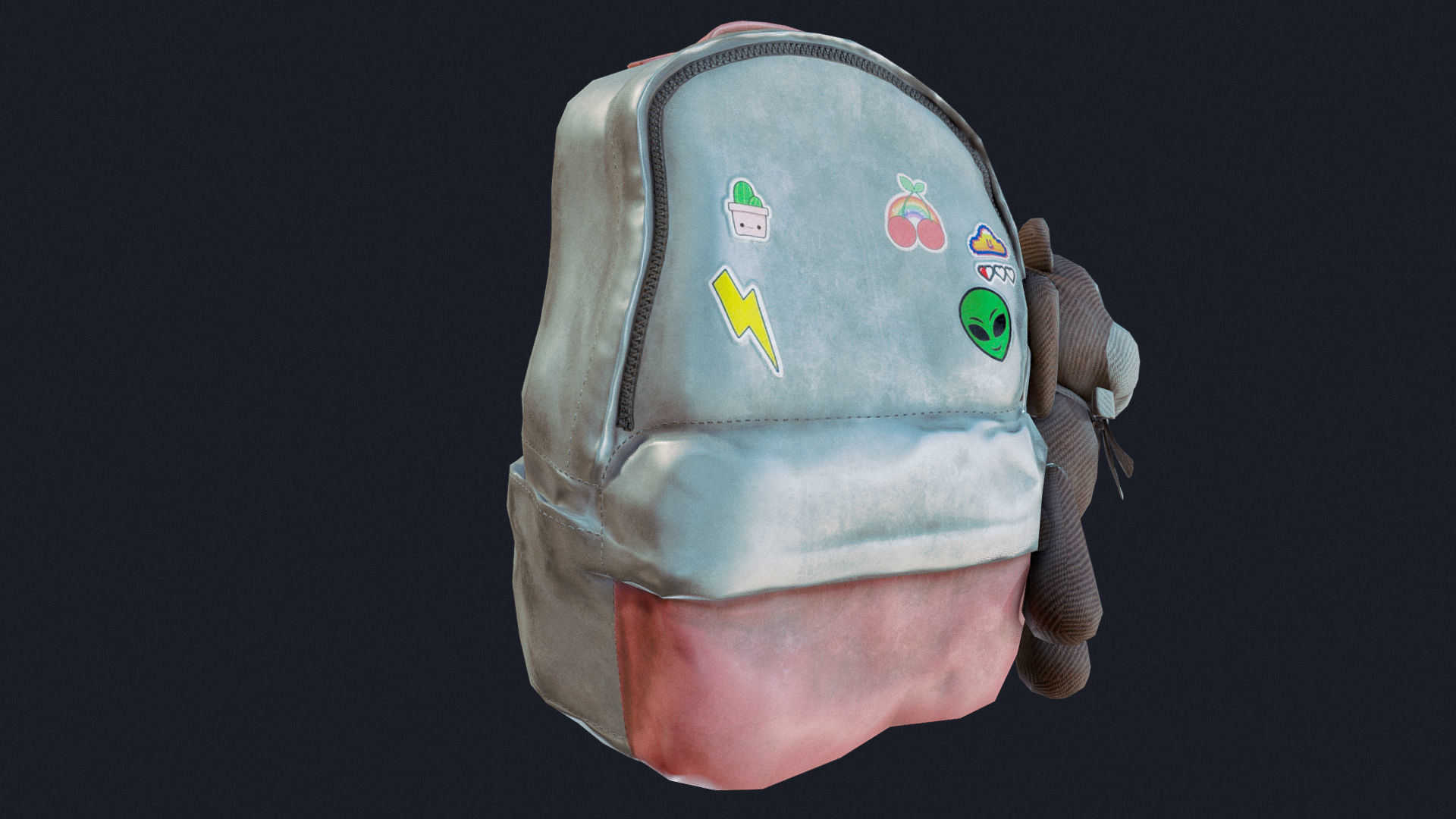 Baggy Bear Bag Low-poly 3D model_5