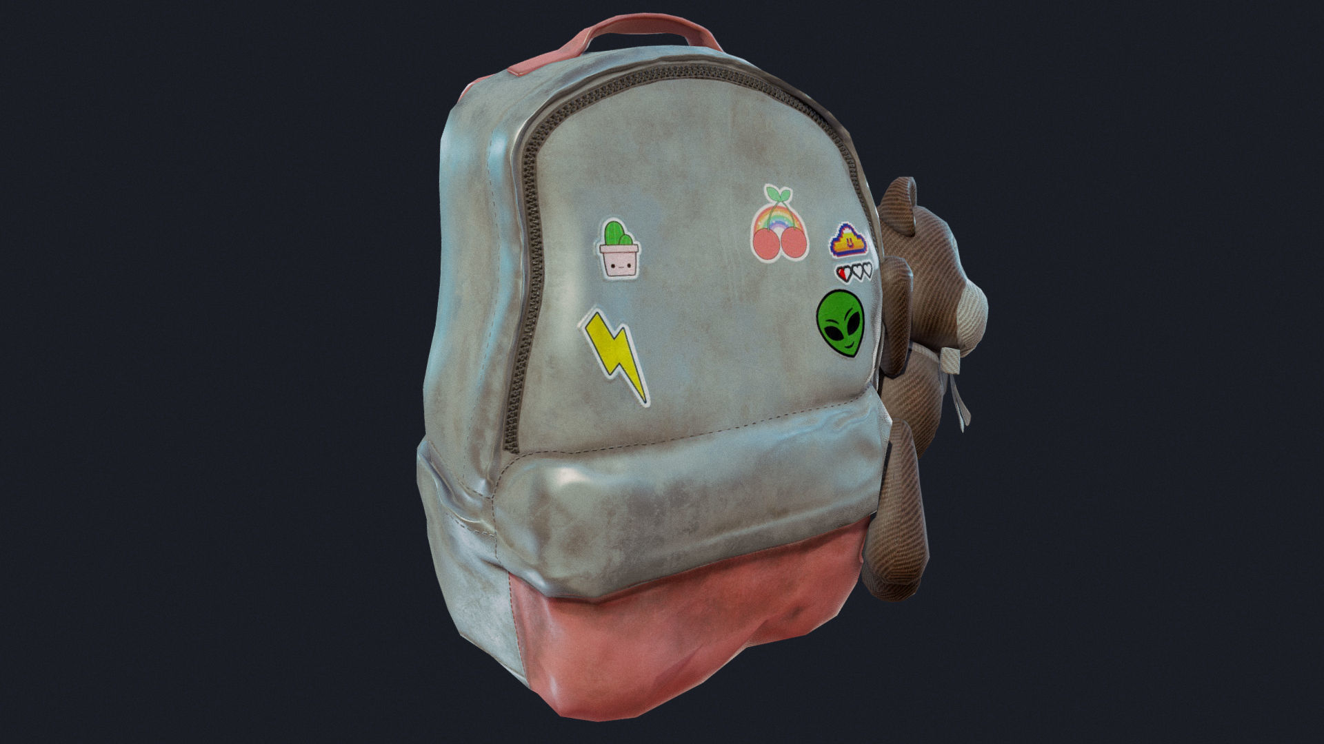 Baggy Bear Bag Low-poly 3D model_13