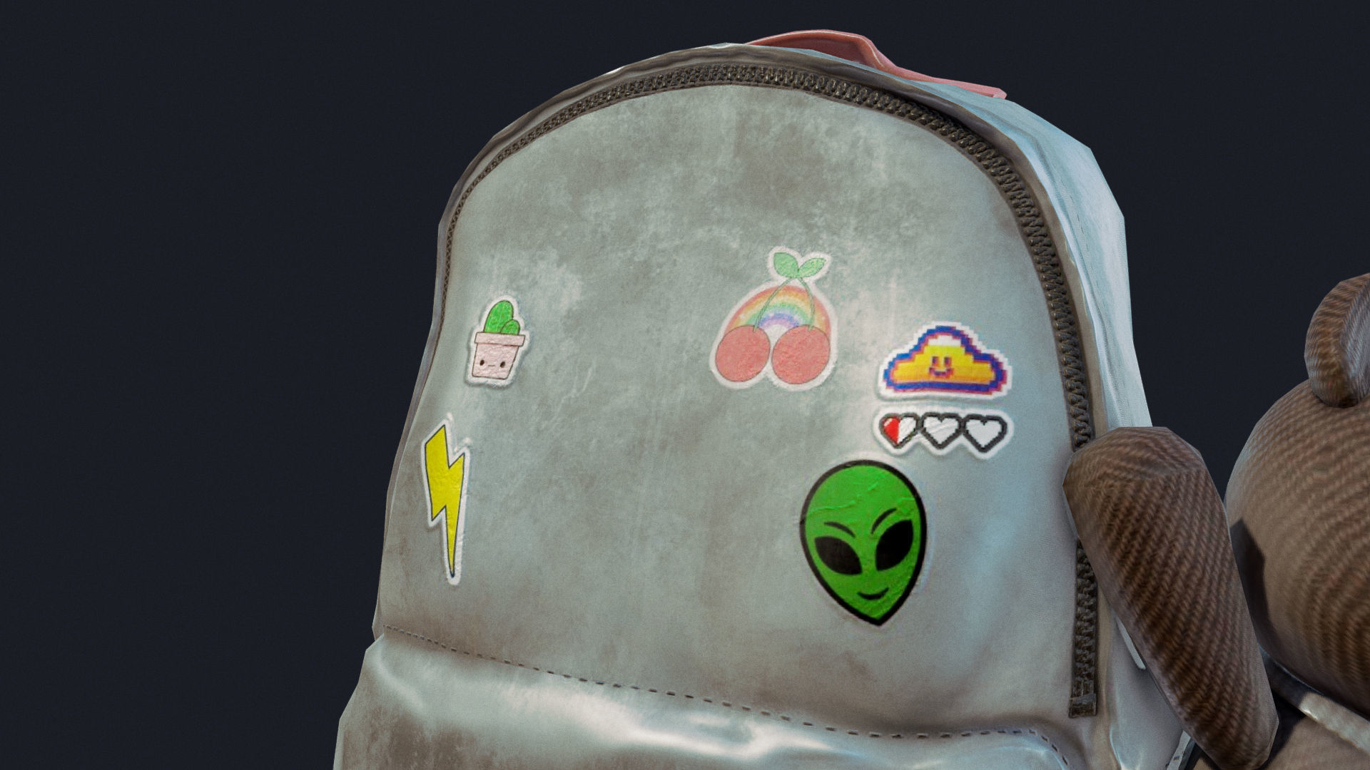 Baggy Bear Bag Low-poly 3D model_6