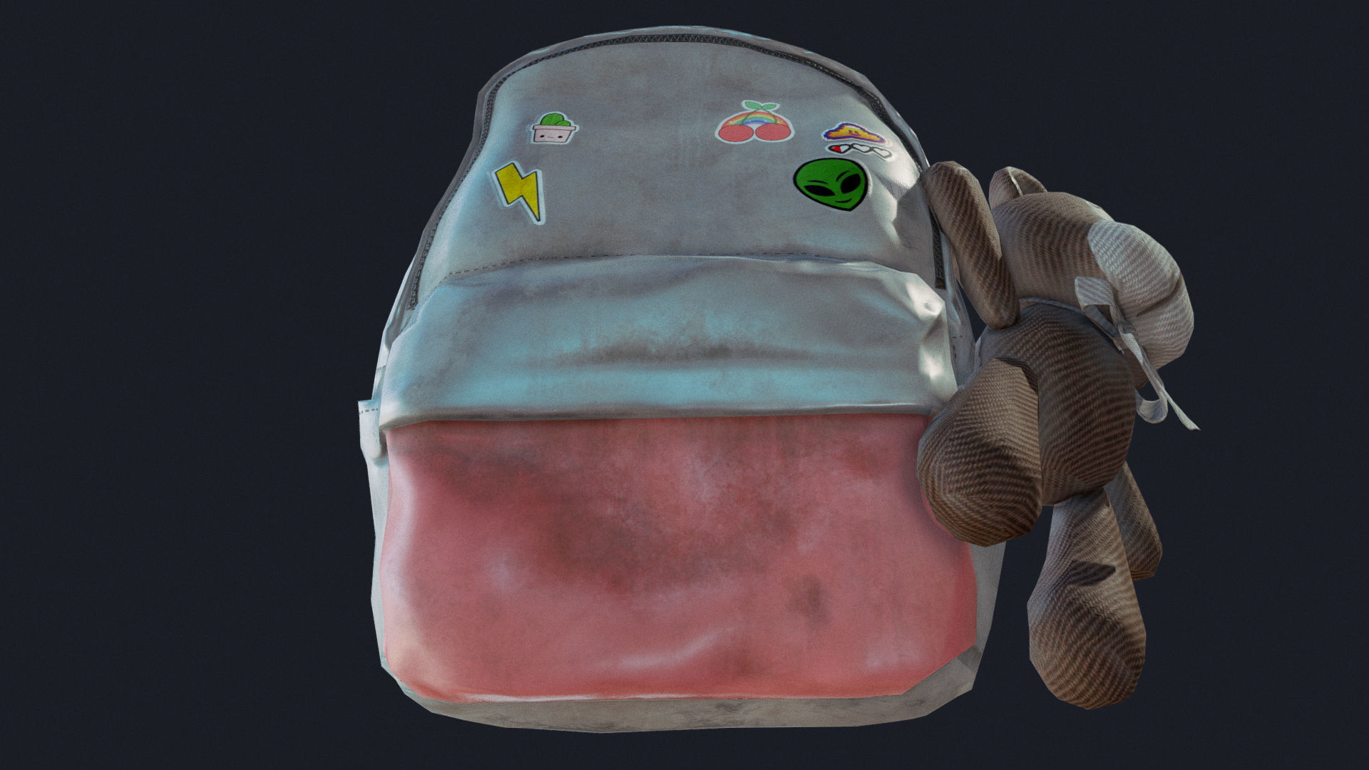 Baggy Bear Bag Low-poly 3D model_8