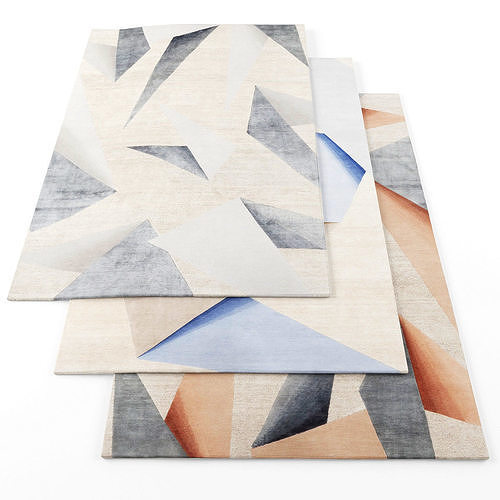 Rugs-491 geometric rugs Low-poly 3D model