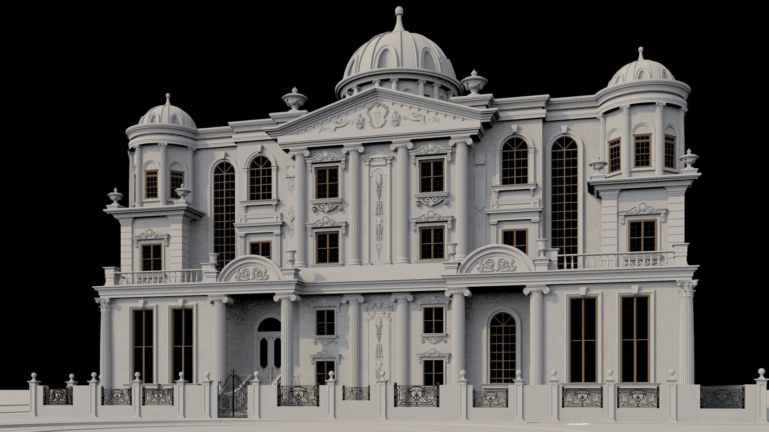 palace exterior design 3D model_8