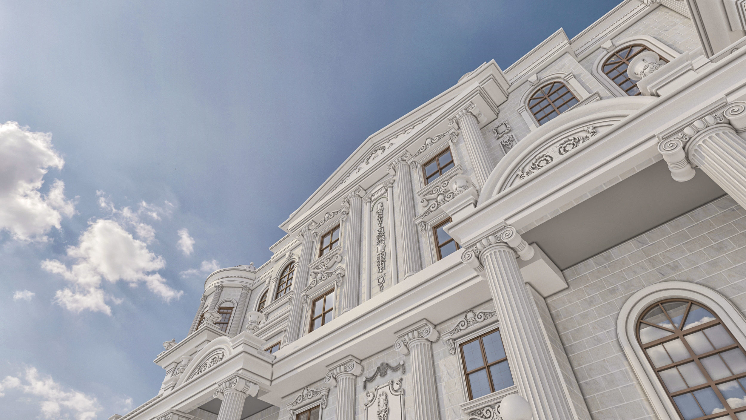 palace exterior design 3D model_4